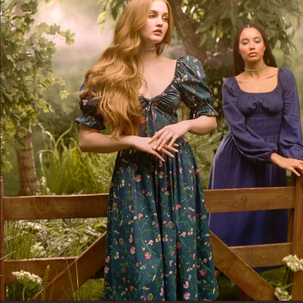 HILL HOUSE HOME size small Ophelia dress in Moody Floral print 🧚‍♂️🍄